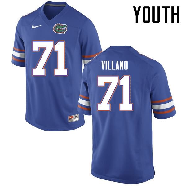 NCAA Florida Gators Nick Villano Youth #71 Nike Blue Stitched Authentic College Football Jersey XEJ6664YZ